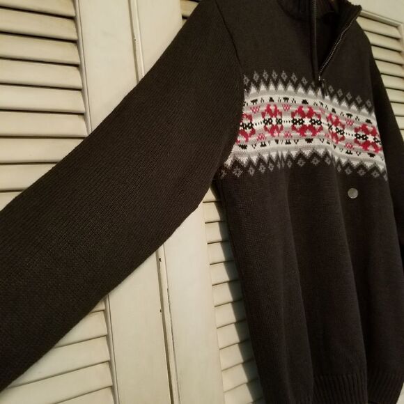 NWOT Chaps Fair Isle Sweater 1/4 Zip L - Picture 5 of 10